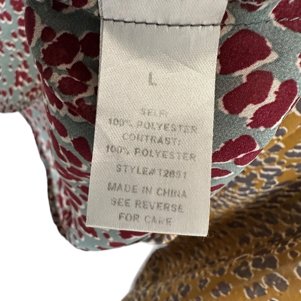 See And Be Seen Womens Animal Print Long Sleeve Top Sz Large Popover Long Sleeve - Picture 6 of 7
